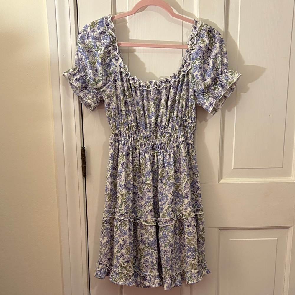 Arden Floral Mini Dress - Purple and Green
